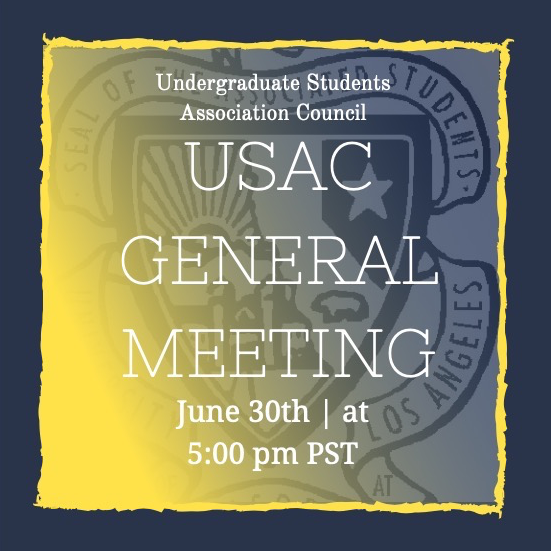 USAC General Meeting on June 30th at 5:00 PM PST